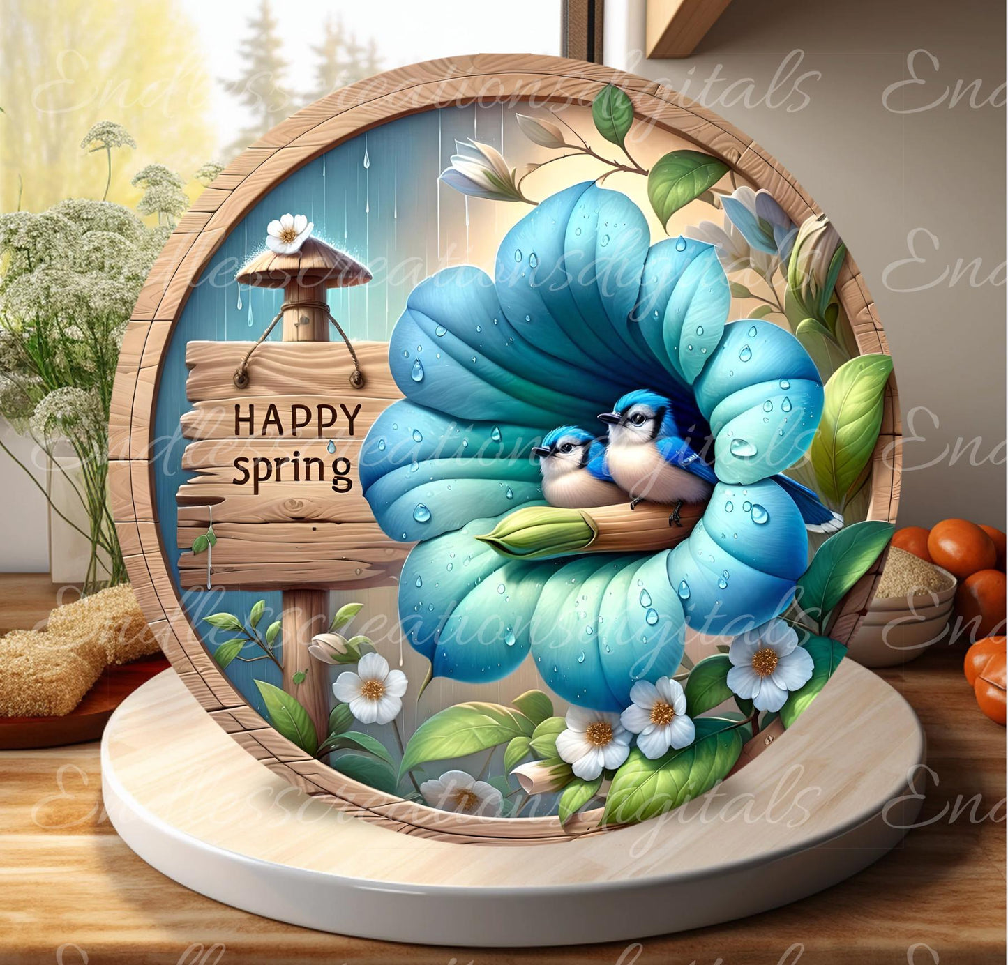SPRING BABY BLUE Jays Floral