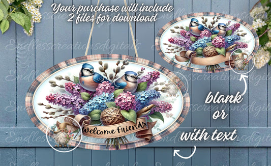 OVAL DIGITAL BLUEJAY LILACS
