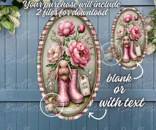 OVAL DIGITALS BUNNY PEONIES