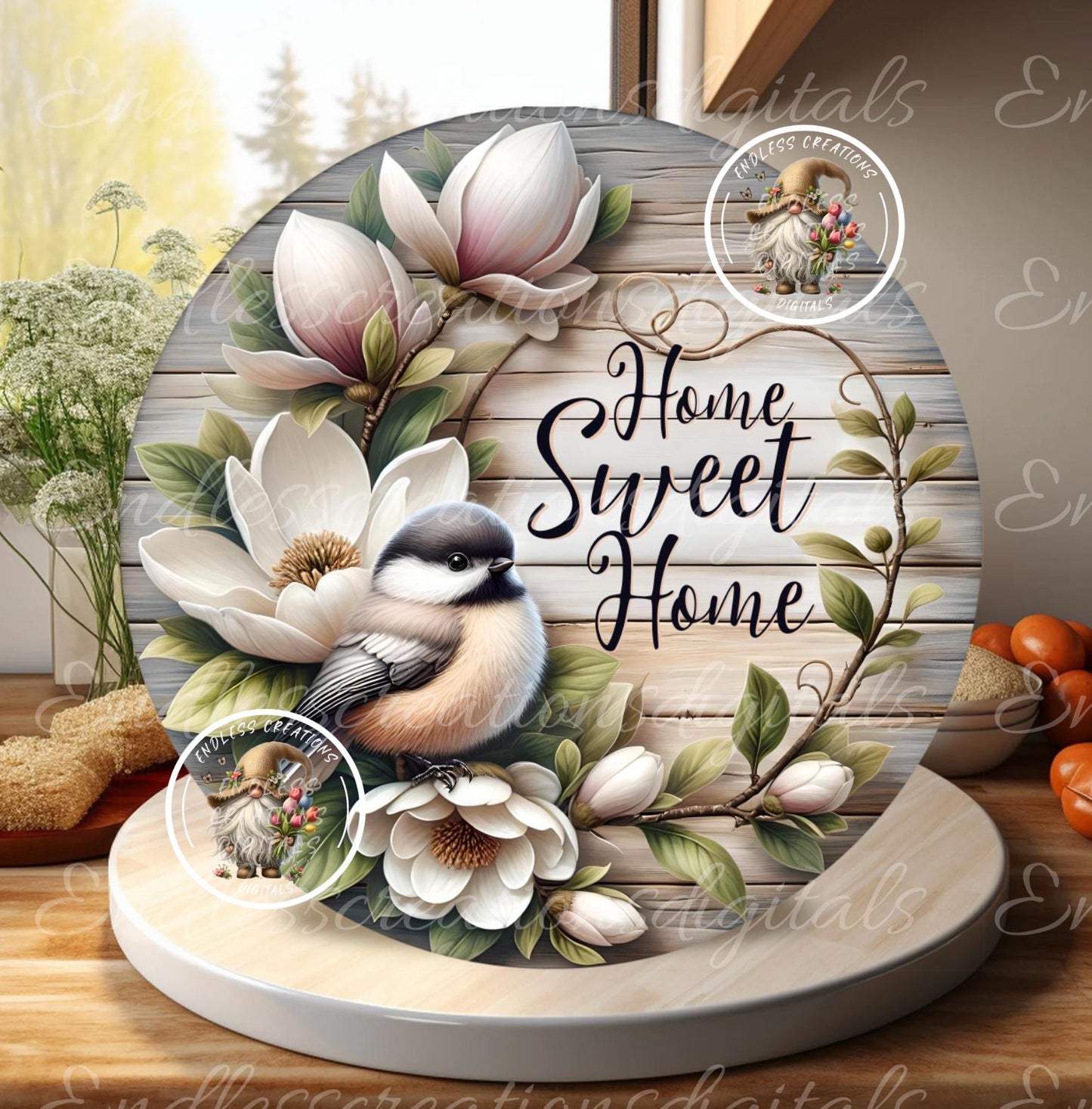 SPRING HOME SWEET HOME MAGNOLIA Chickadee