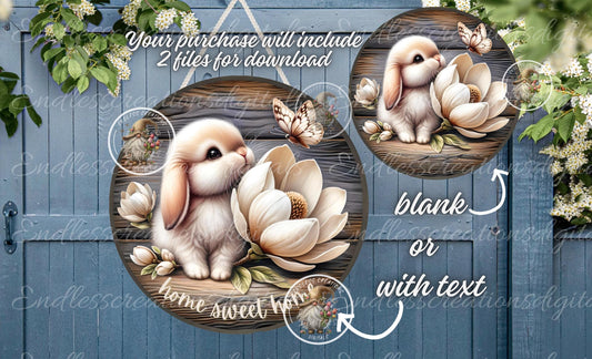 SPRING MAGNOLIA BUNNY