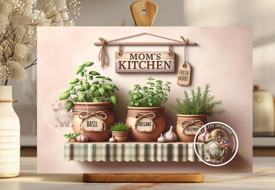 ASSORTED HERBS RECTANGLE CUTTING BOARD