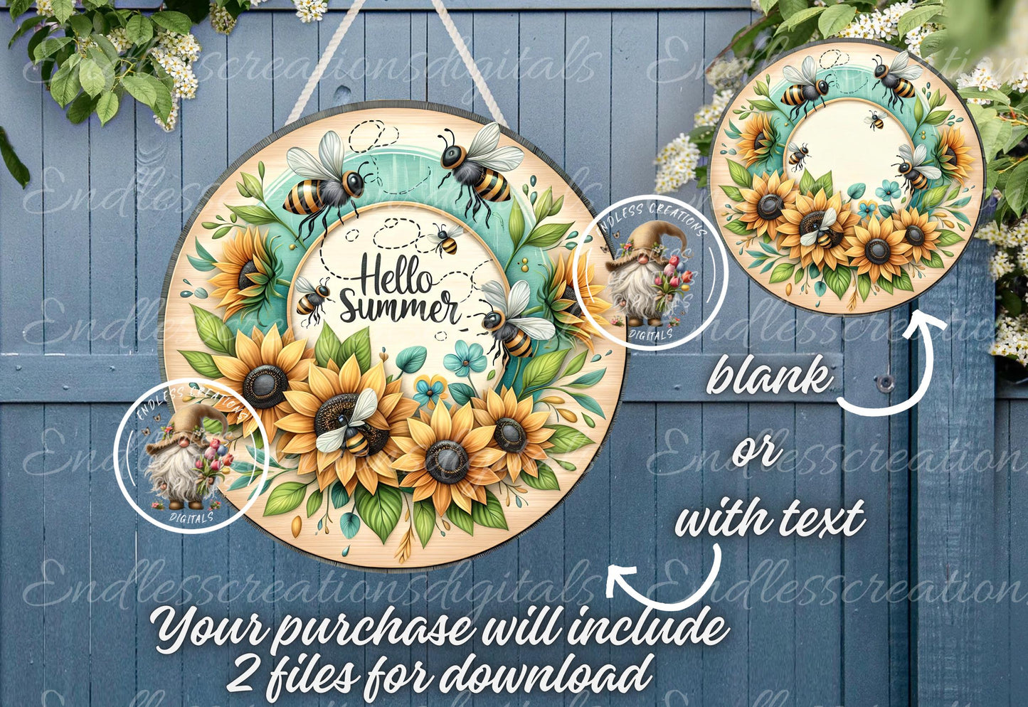 HELLO SUMMER SUNFLOWER Round