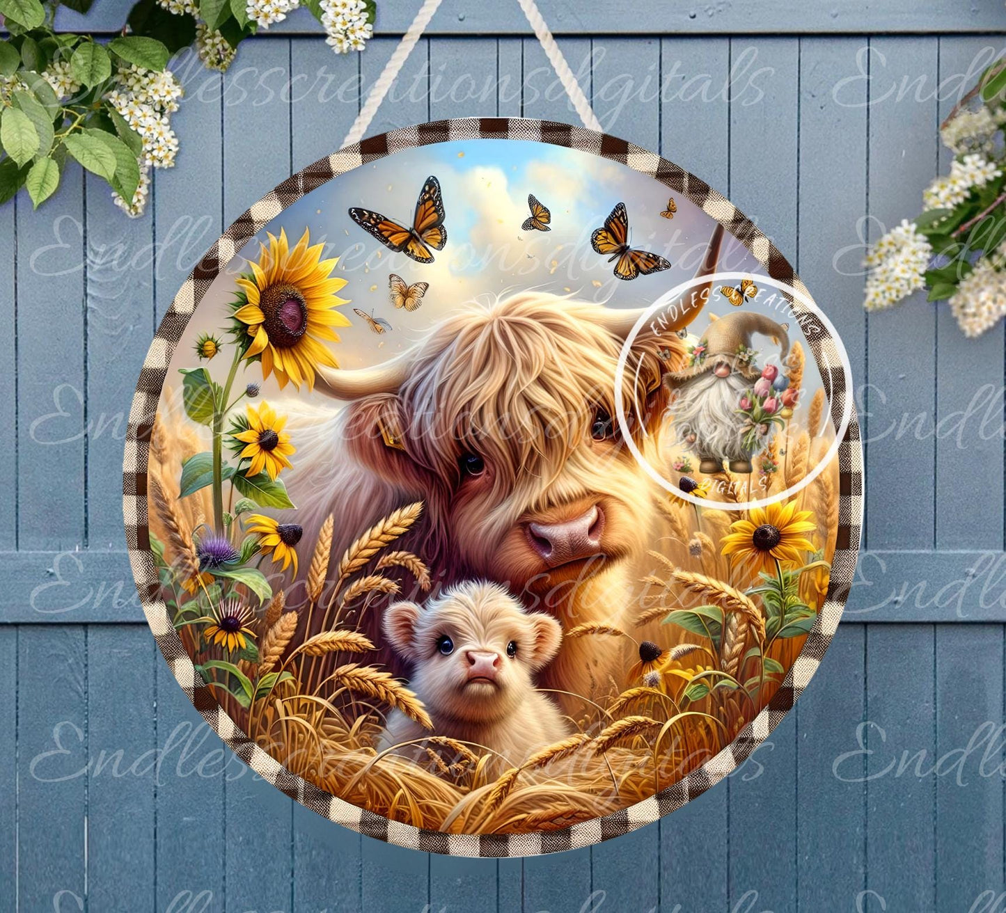 SUMMER FLORAL HIGHLAND Cow