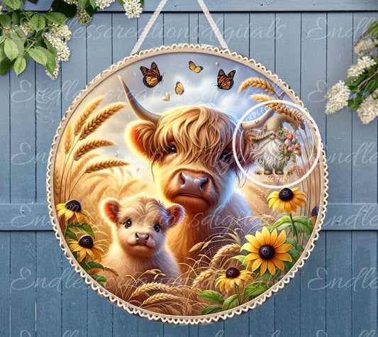 SUMMER FLORAL HIGHLAND Cow