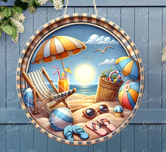 BEACH SAND SUMMER FUN ROUND