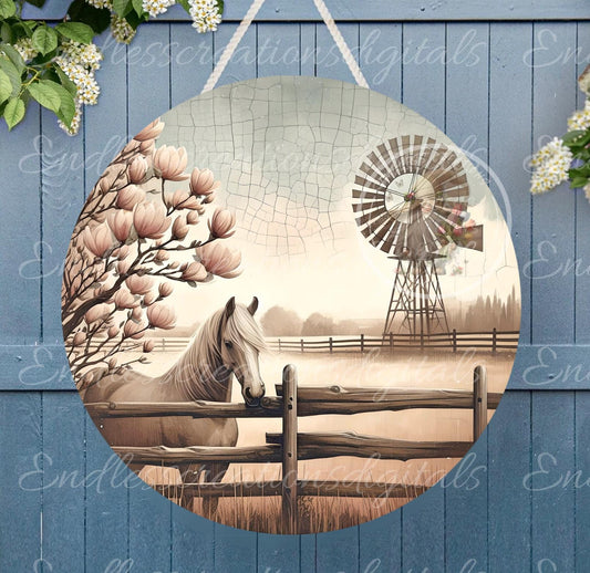 MAGNOLIA HORSE WINDMILL SUMMER ROUND