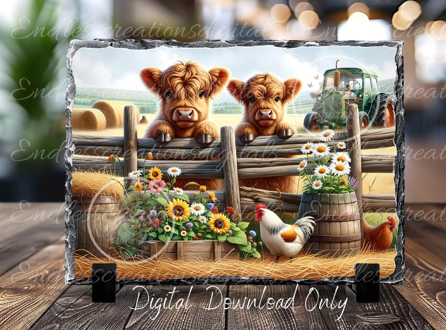 HIGHLAND COW/ROOSTER RECTANGLE