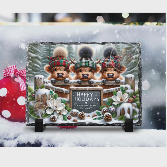 HIGHLAND COWS WINTER RECTANGLE/TINS